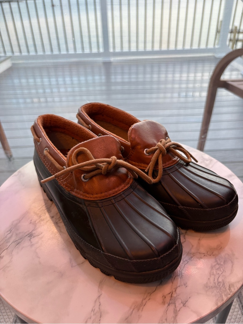 Sperry Brown and Black Women's Moccasin Duck Shoes